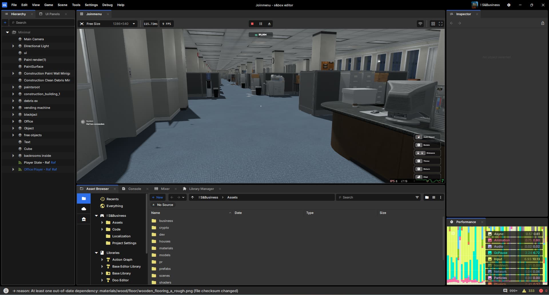 A downloaded gamemode opened in the s&box editor